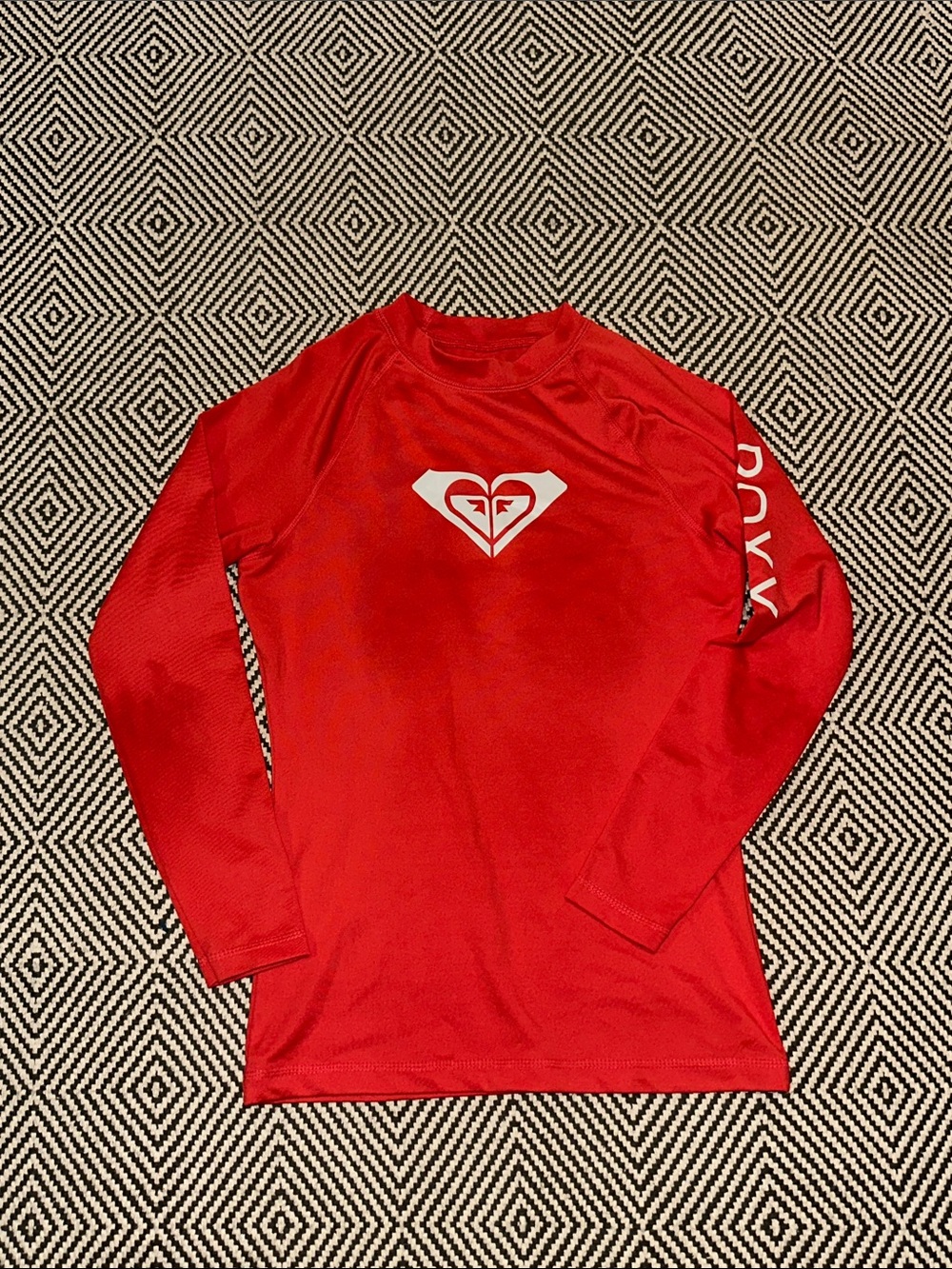 Roxy Red Long-Sleeve Surf Top with White Logo
